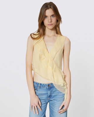 Yellow ruffled top
