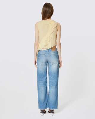 Yellow ruffled top
