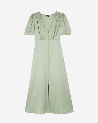 Green heart jacquard maxi dress