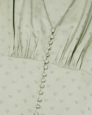Green heart jacquard maxi dress