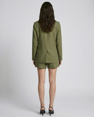 Khaki linen shorts
