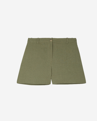 Khaki linen shorts