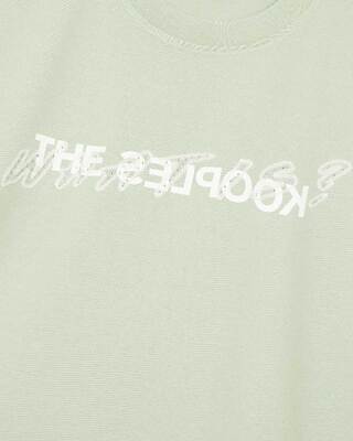 'What Is' T-shirt with green rhinestones