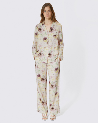 Floral print straight-leg pants