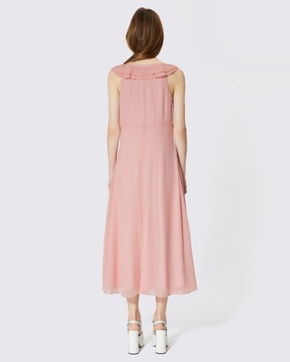 Pink ruffled maxi dress