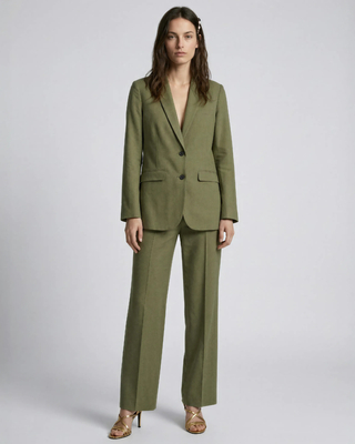 Suit jacket in khaki linen