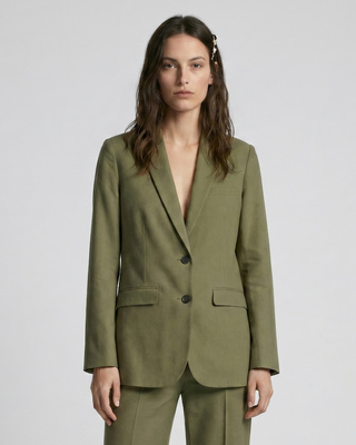 Suit jacket in khaki linen