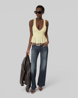 Yellow openwork top