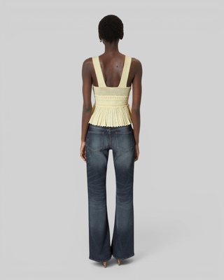 Yellow openwork top