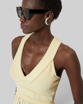 Yellow openwork top