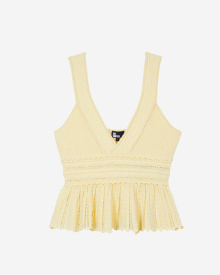 Yellow openwork top