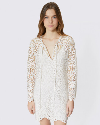 Short white lace dress