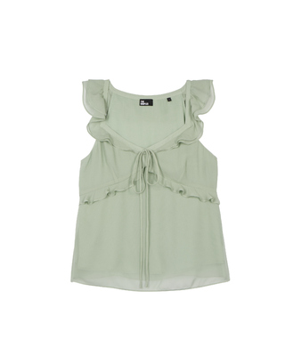 Green ruffled top