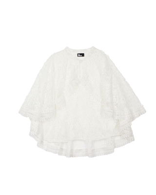 Top with ecru lace cape