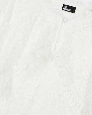 Top with ecru lace cape