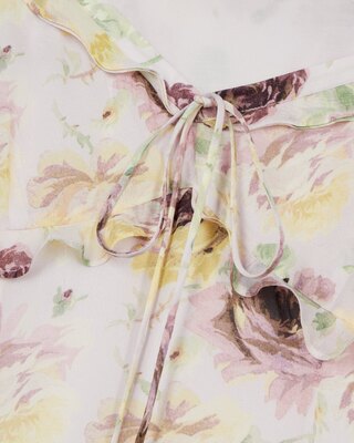 Floral print ruffled maxi dress