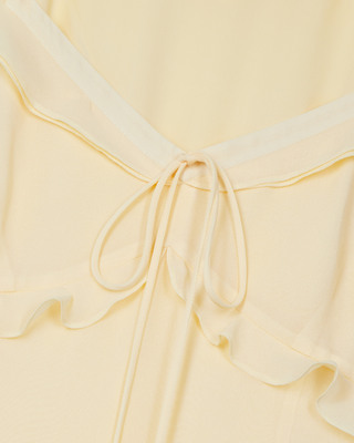 Long yellow ruffled dress
