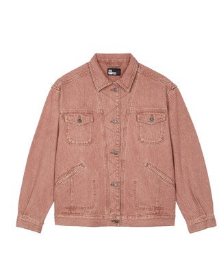 Oversized jacket in pink denim