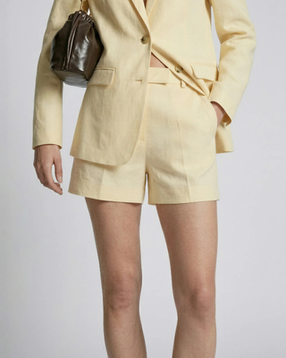 Yellow linen shorts