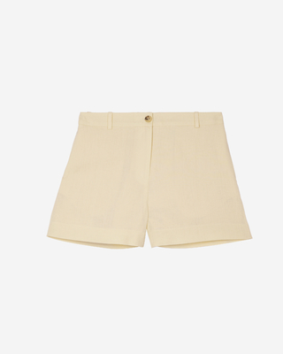 Yellow linen shorts