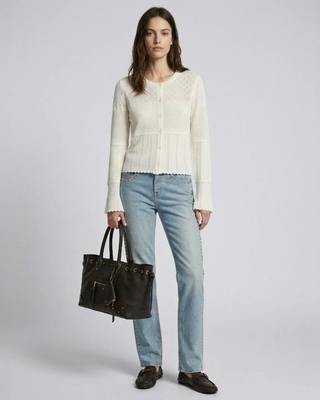 Ecru openwork cardigan