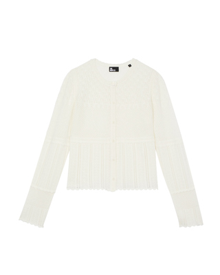 Ecru openwork cardigan
