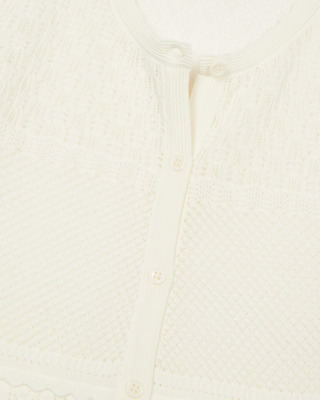Ecru openwork cardigan
