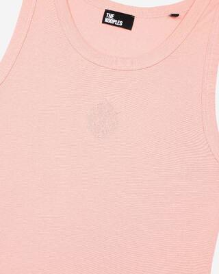 Cotton tank top with pink coat of arms