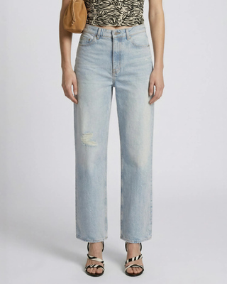 Light blue wide-leg jeans