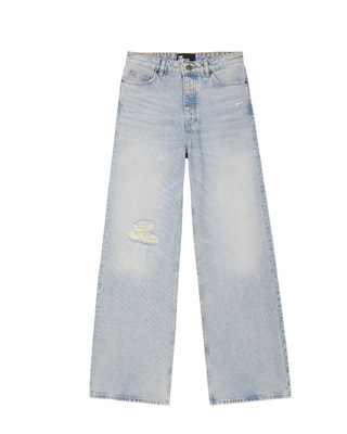 Light blue wide-leg jeans