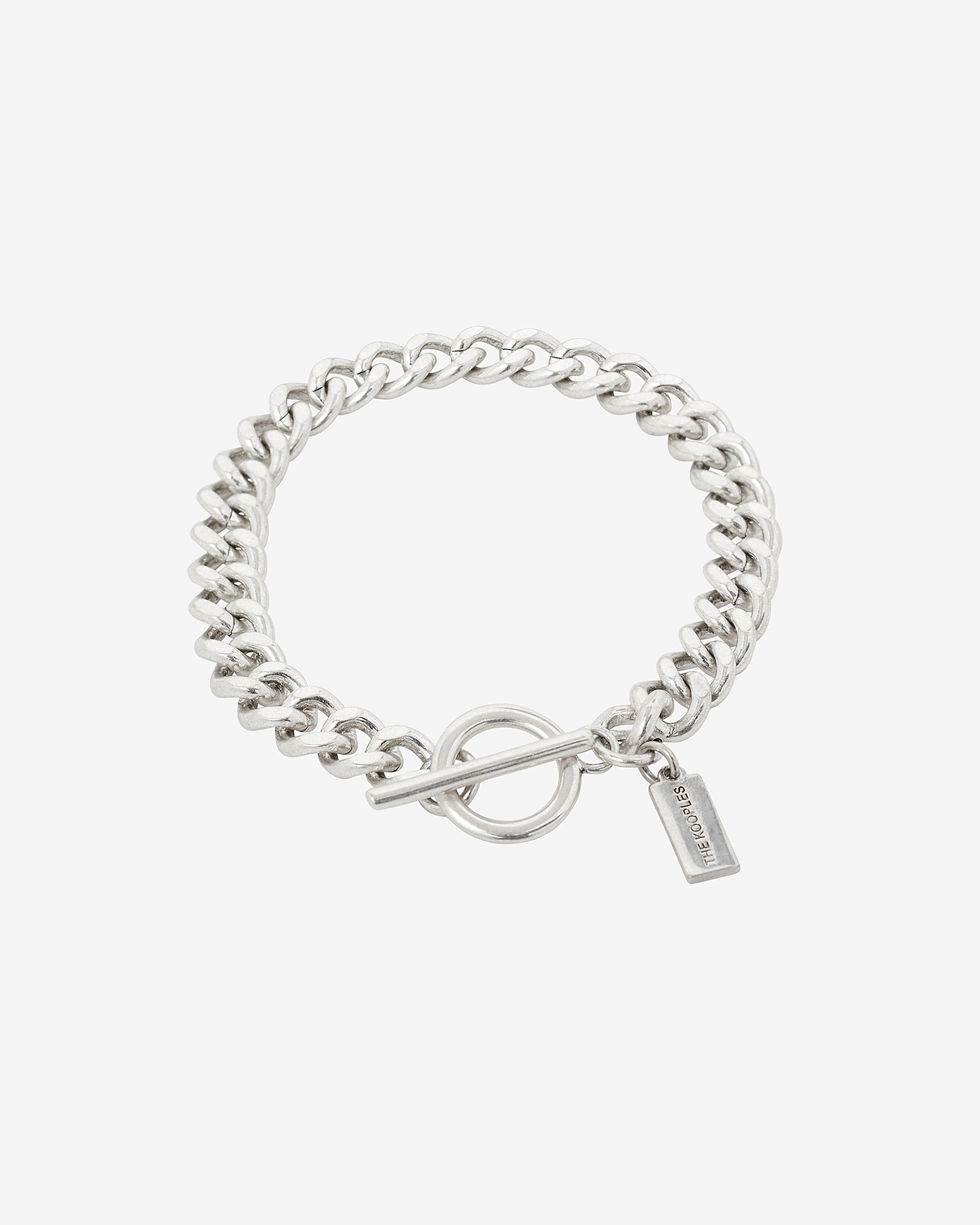 Wide silver chain bracelet