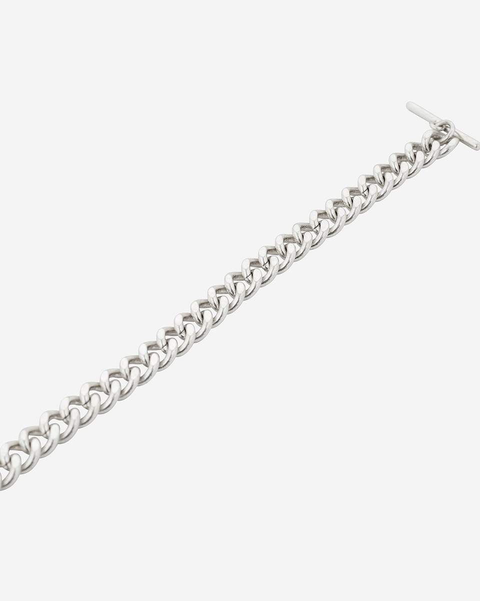 Wide silver chain bracelet