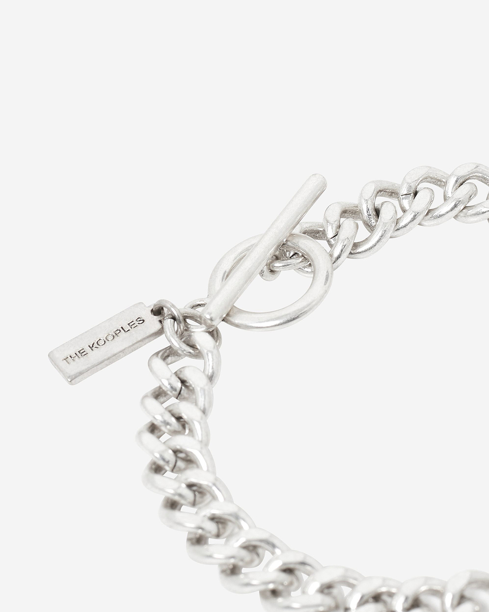 Wide silver chain bracelet