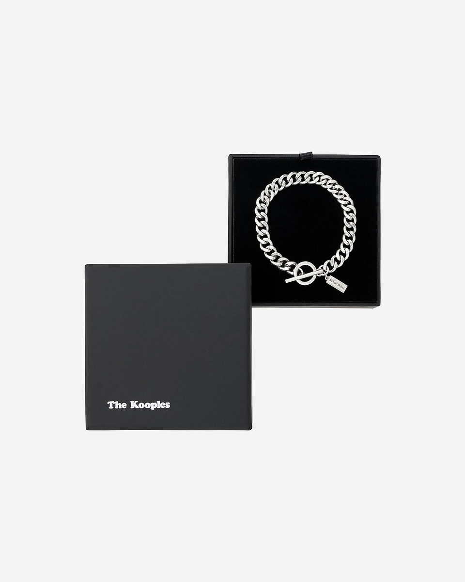 Wide silver chain bracelet