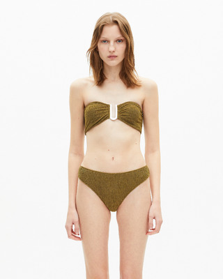 The Kooples x Luz bandeau swimming costume top khaki