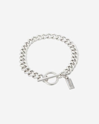 Wide silver chain bracelet