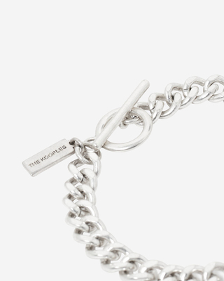 Wide silver chain bracelet