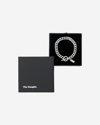 Wide silver chain bracelet