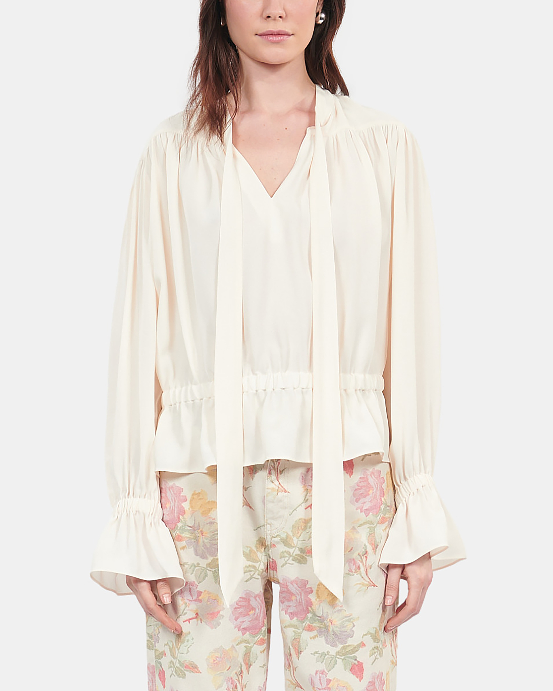 Ecru top with shirring