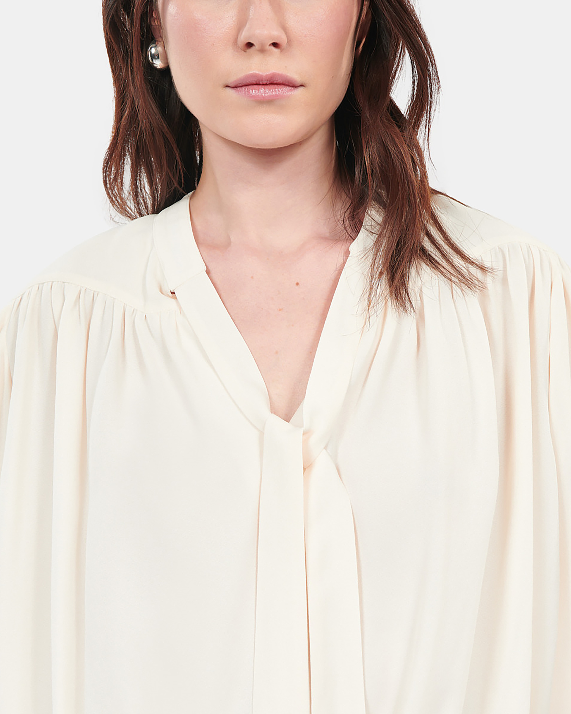 Ecru top with shirring