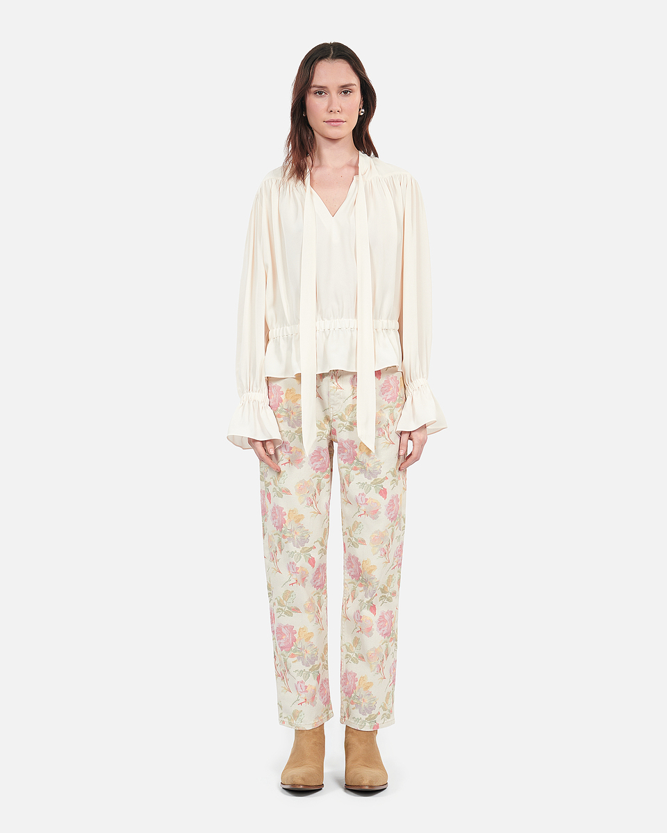 Ecru top with shirring