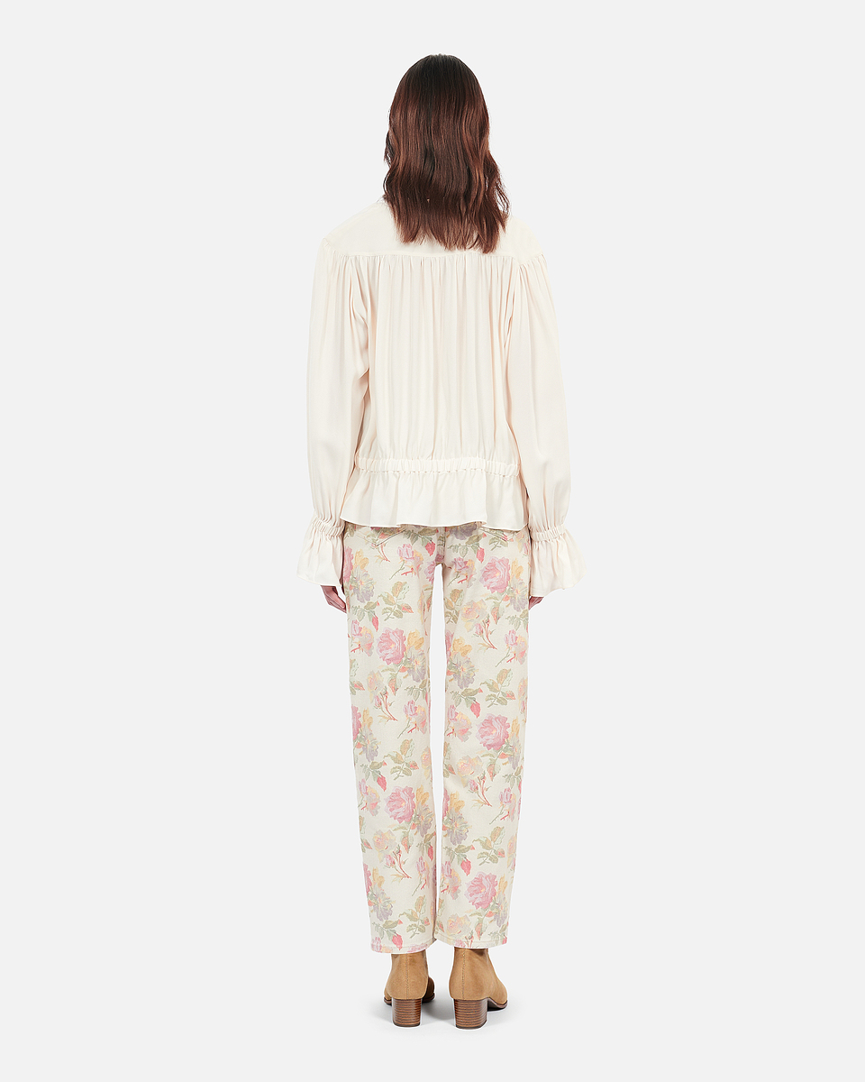 Ecru top with shirring