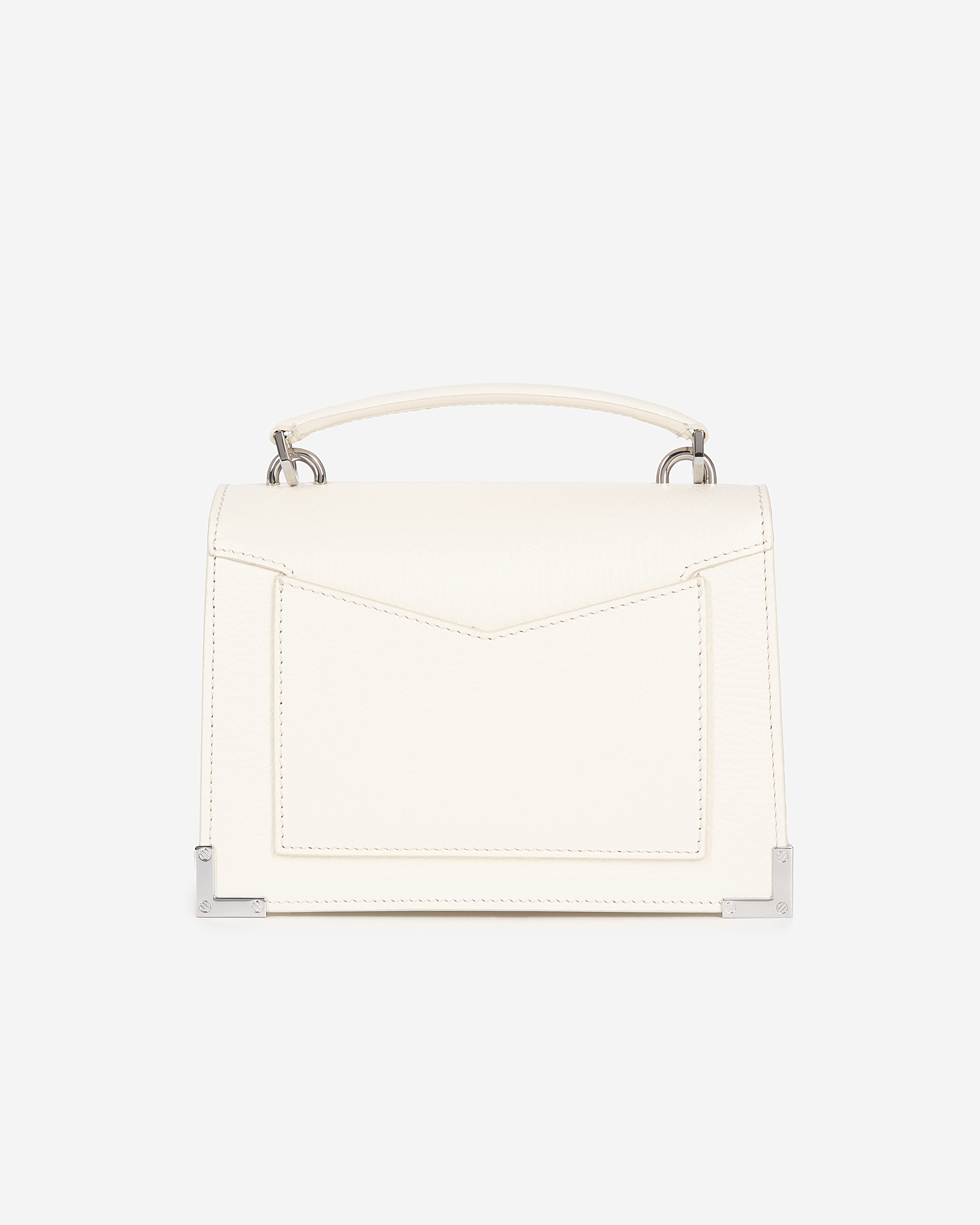 Emily small white grained leather bag