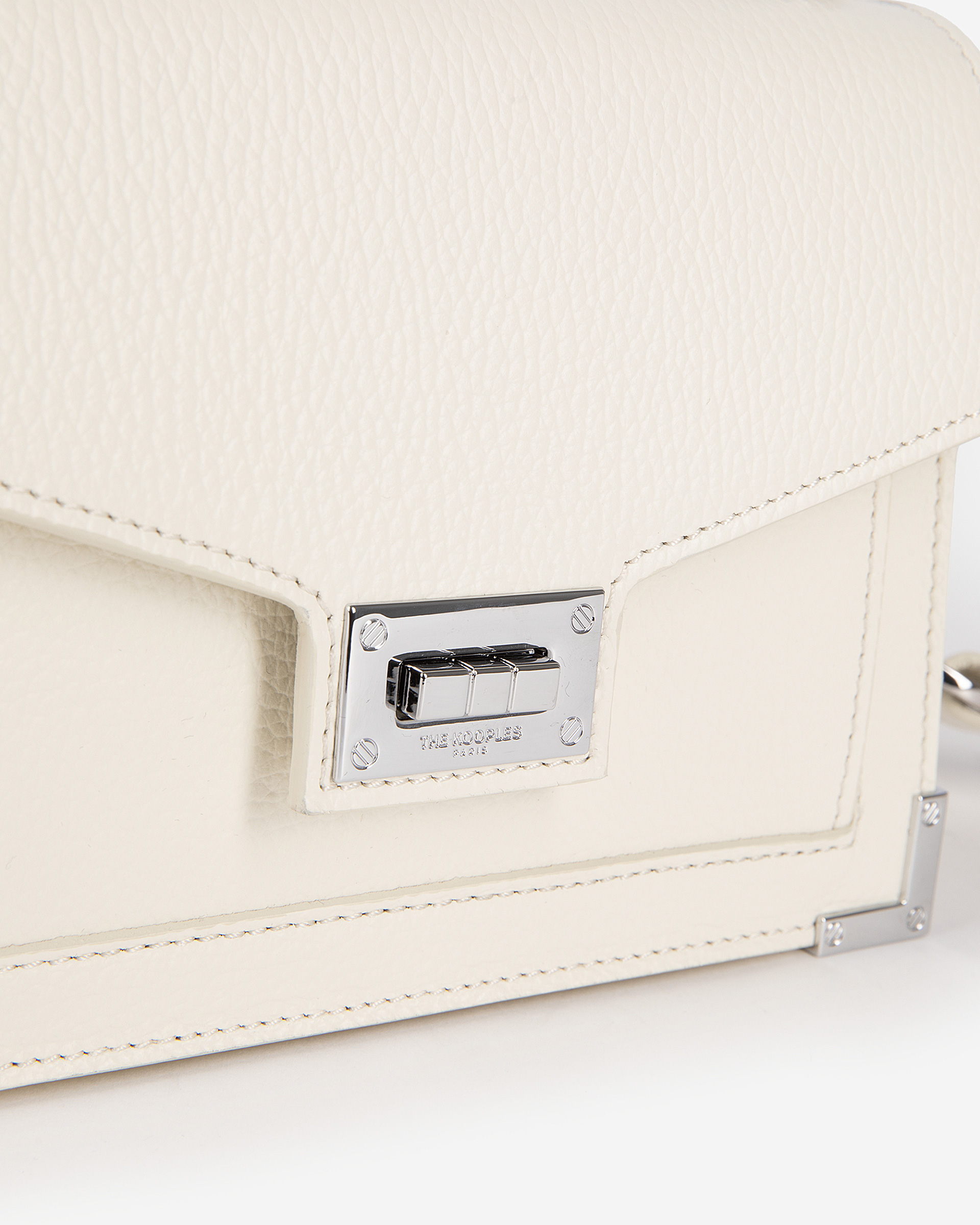Emily small white grained leather bag