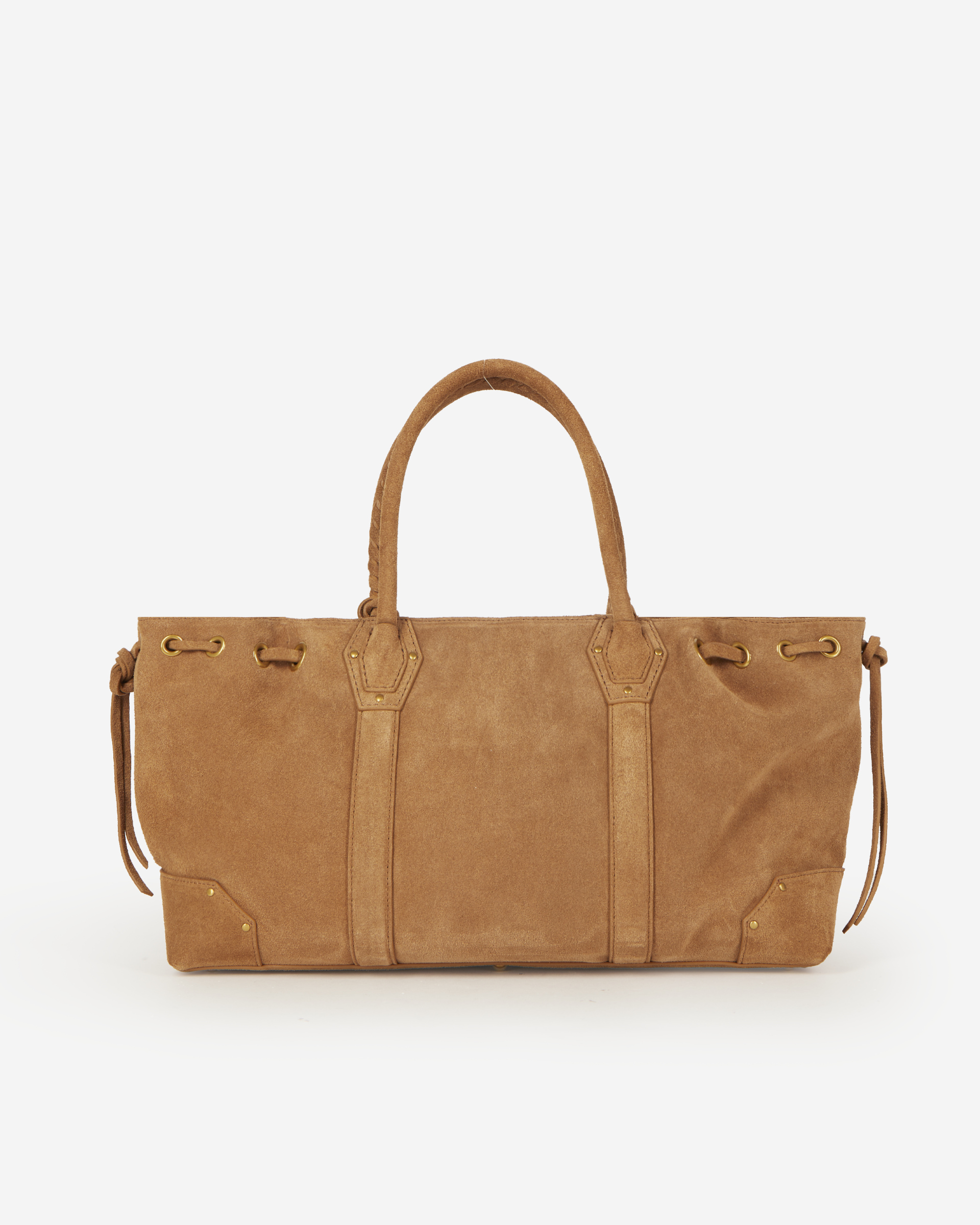 Brown suede tote bag