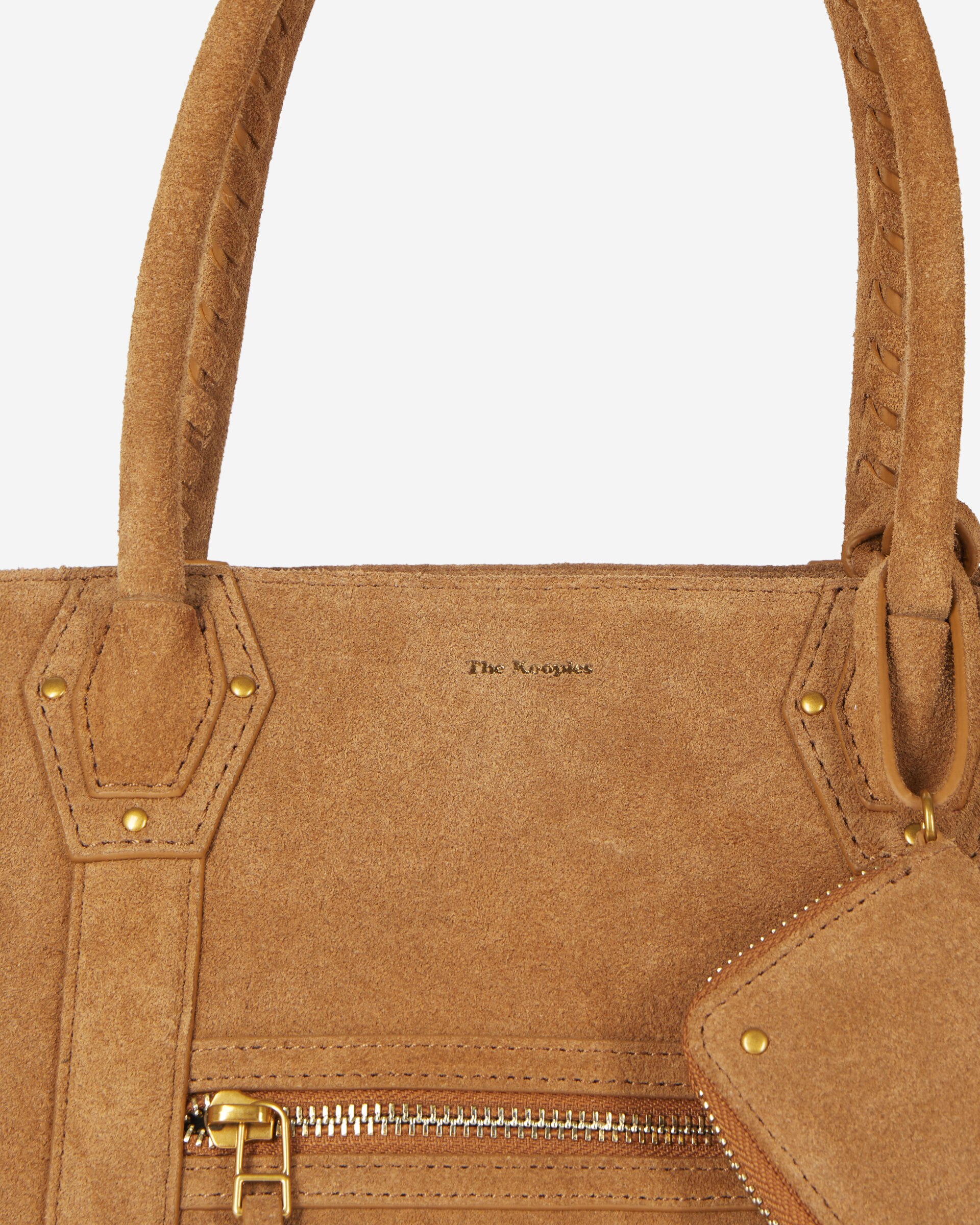 Brown suede tote bag