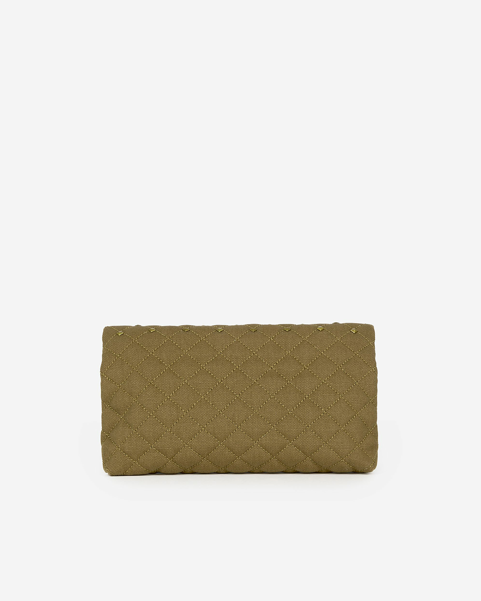 Small khaki canvas heritage clutch bag