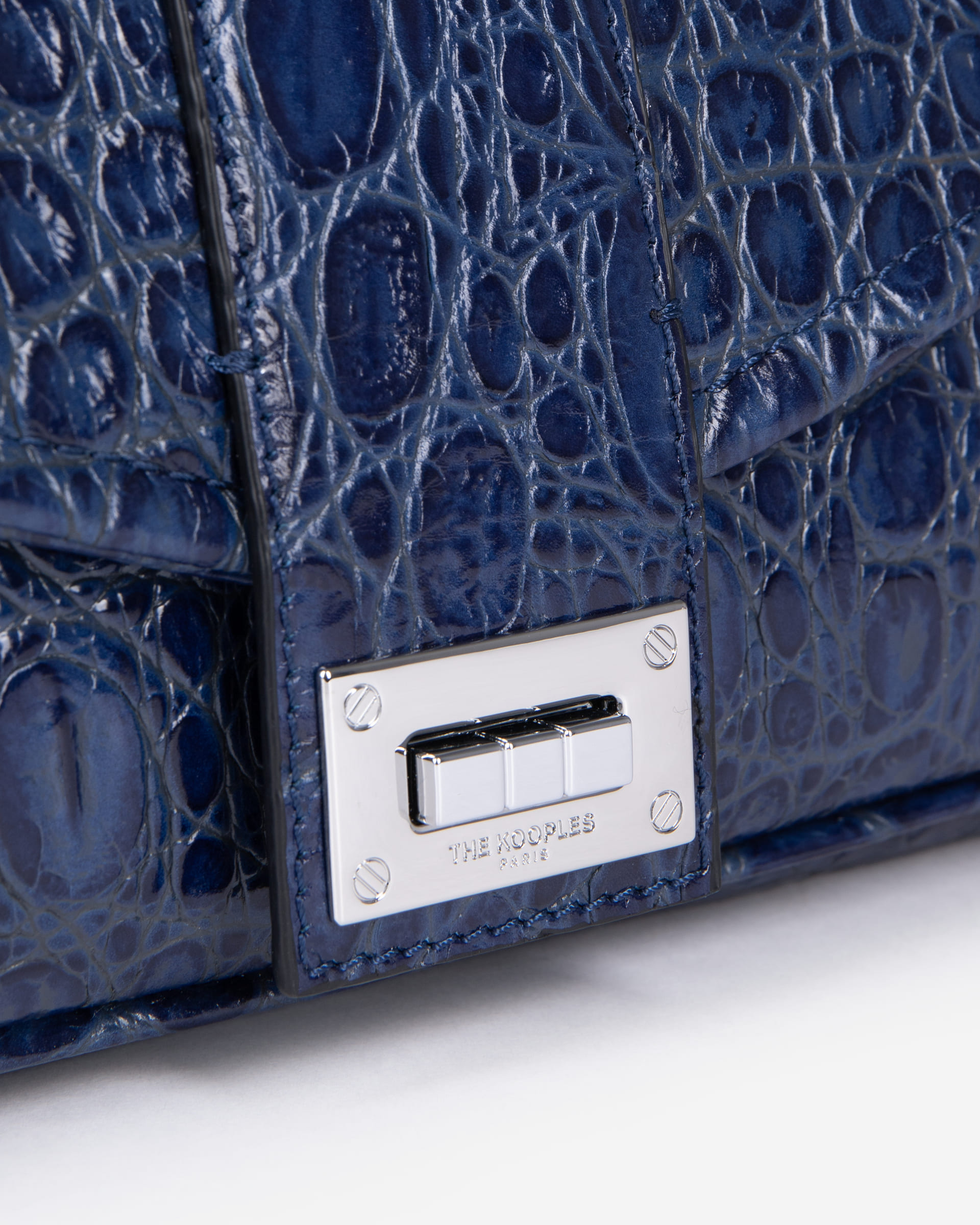 Blue embossed leather bag