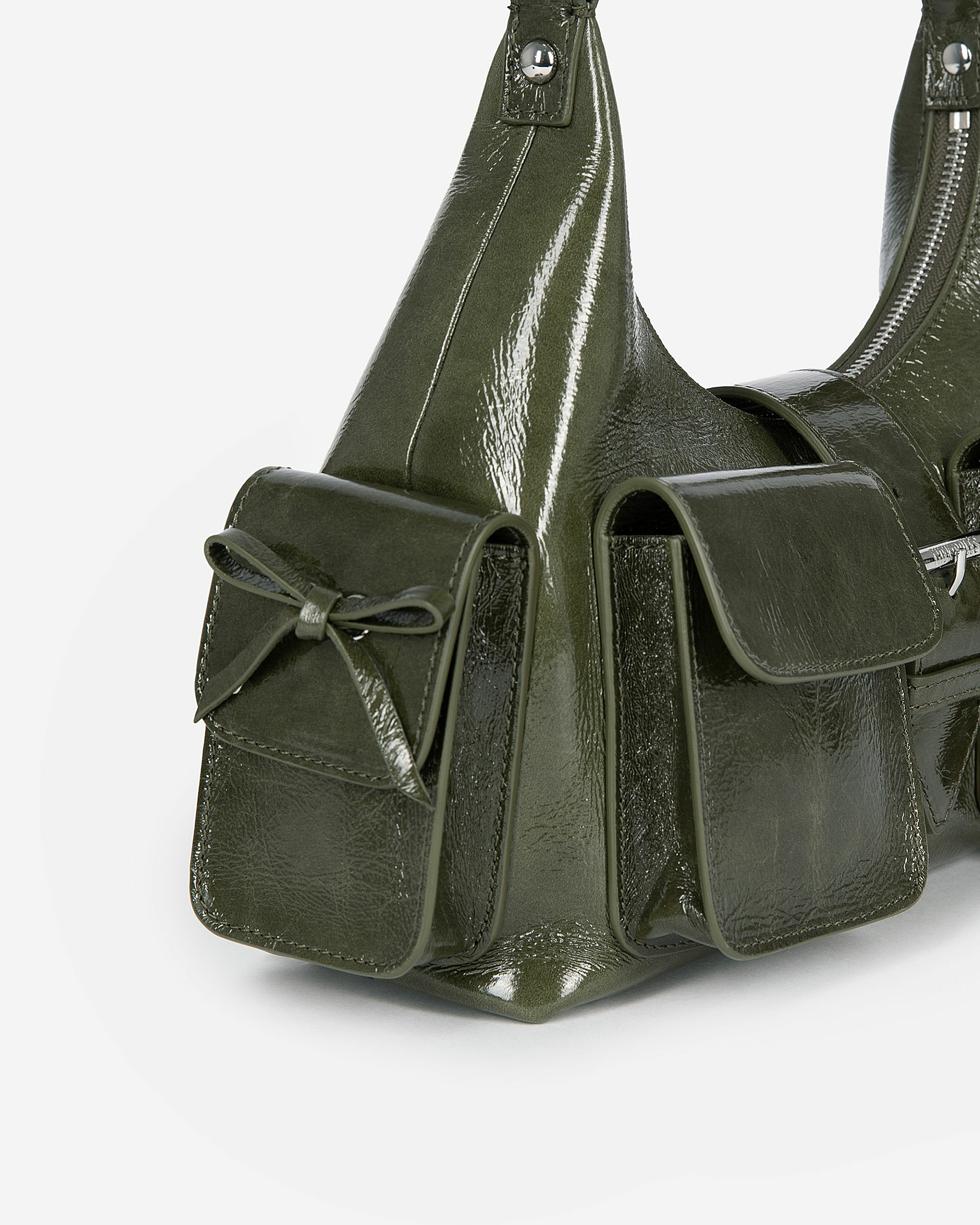 Amelia bag in green cracked leather