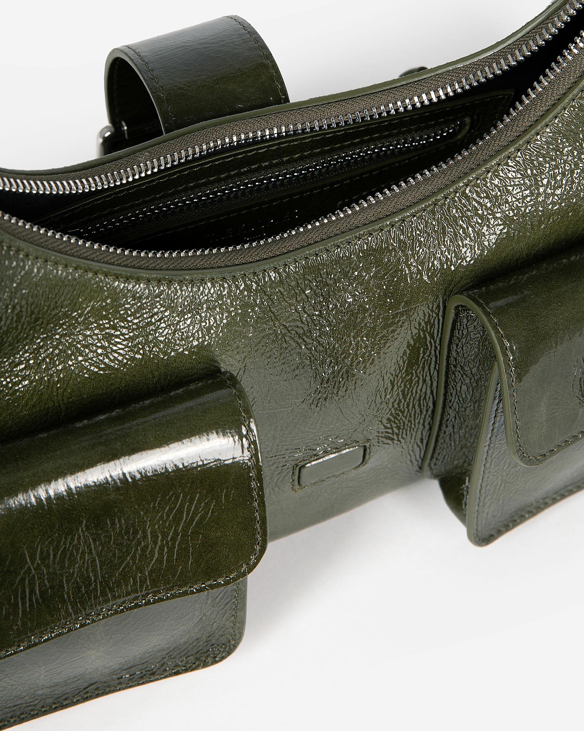 Amelia bag in green cracked leather